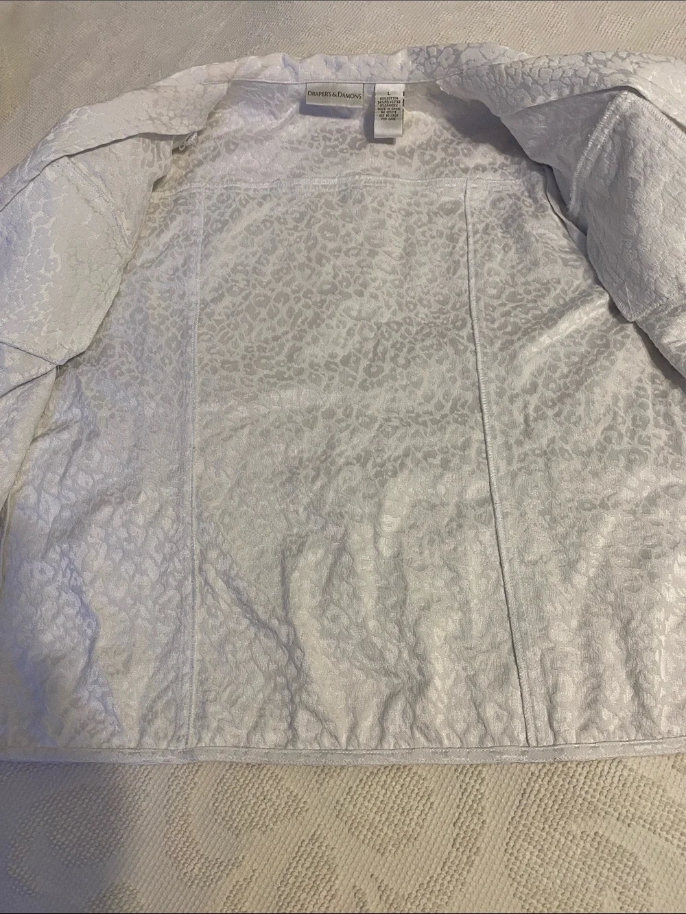 White Quilted Snap-Front Jacket